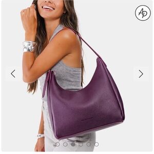 Chic Plum Shoulder Bag by Portland Leather